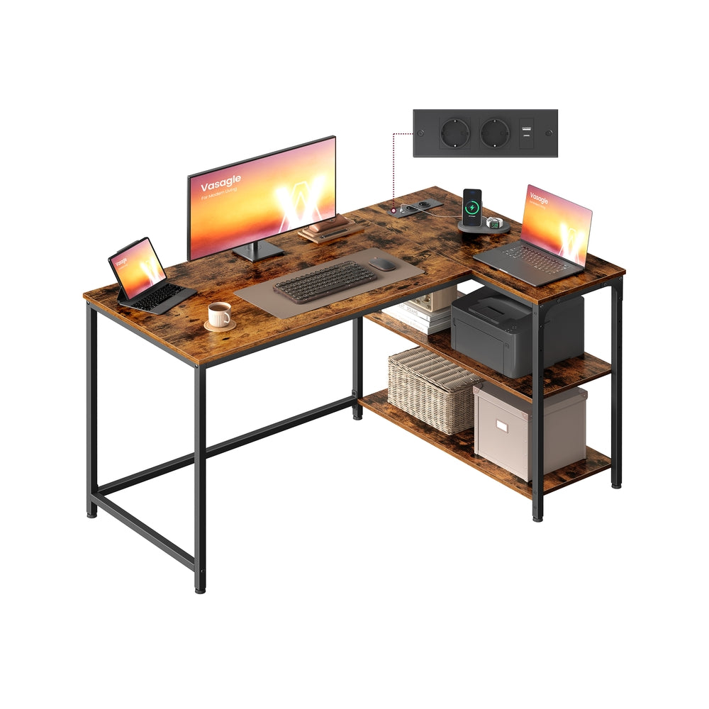 Eckschreibtisch in L Form mit Stauraum für Homeoffice
