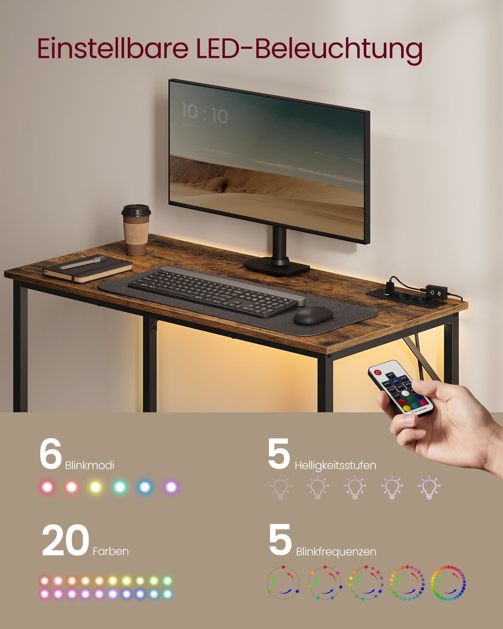 Gaming-Tisch mit LED-Beleuchtung