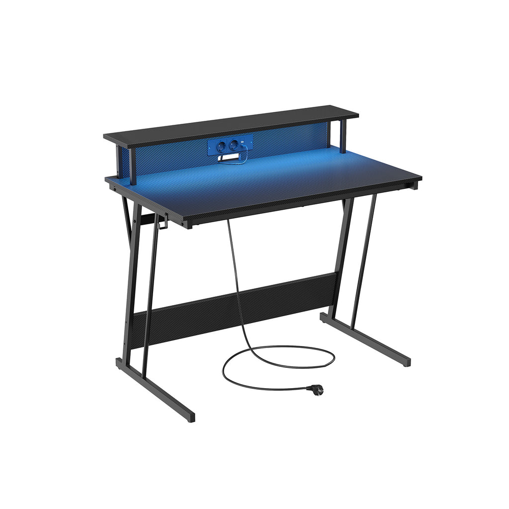 Schreibtisch mit Steckdosenleiste 60 x 120 x 76 cm rußschwarz