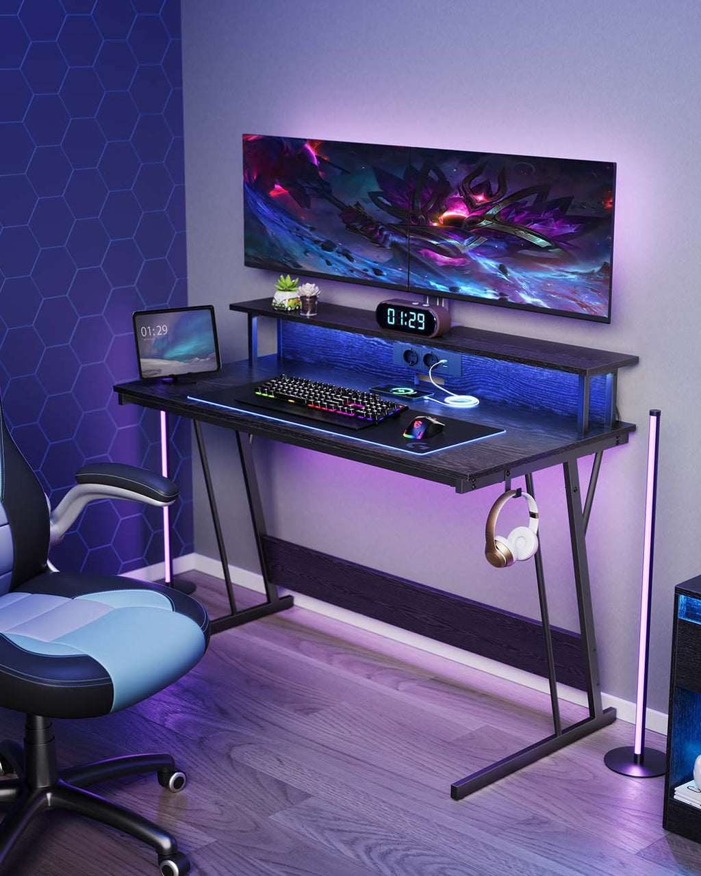 Gaming-Tisch mit LED-Beleuchtung