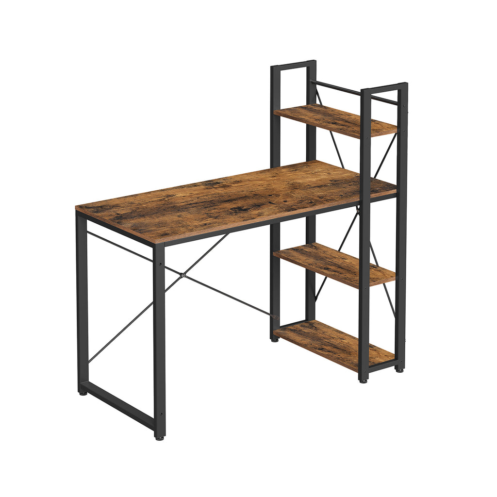 Schreibtisch 120 cm lang vintagebraun-schwarz