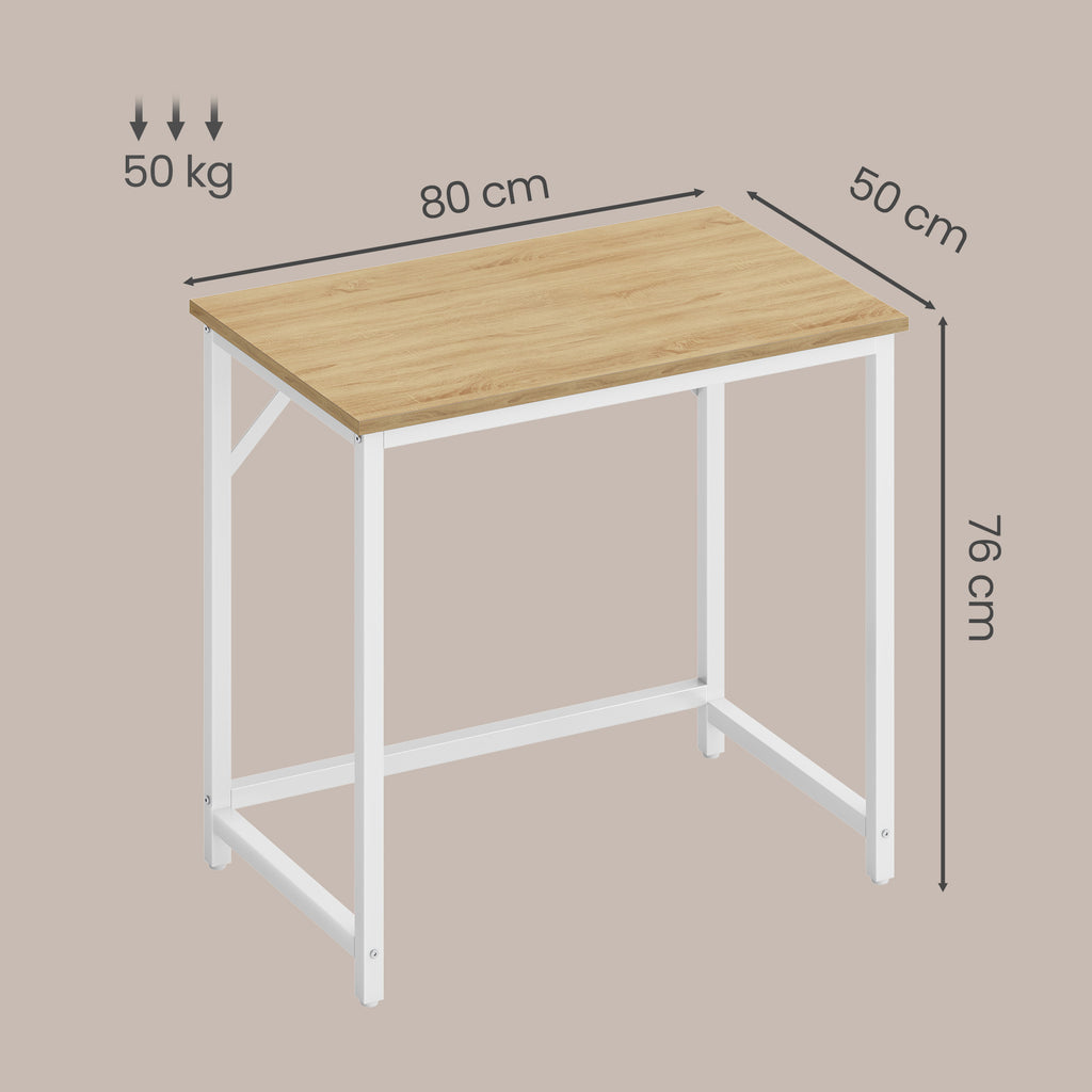 Schreibtisch 80 x 50 x 76 cm, Arbeitstisch aus Holz, Computertisch für Wohnzimmer