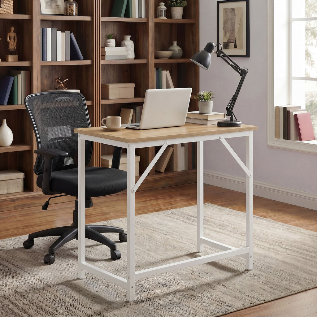 Schreibtisch 80 x 50 x 76 cm, Arbeitstisch aus Holz, Computertisch für Wohnzimmer