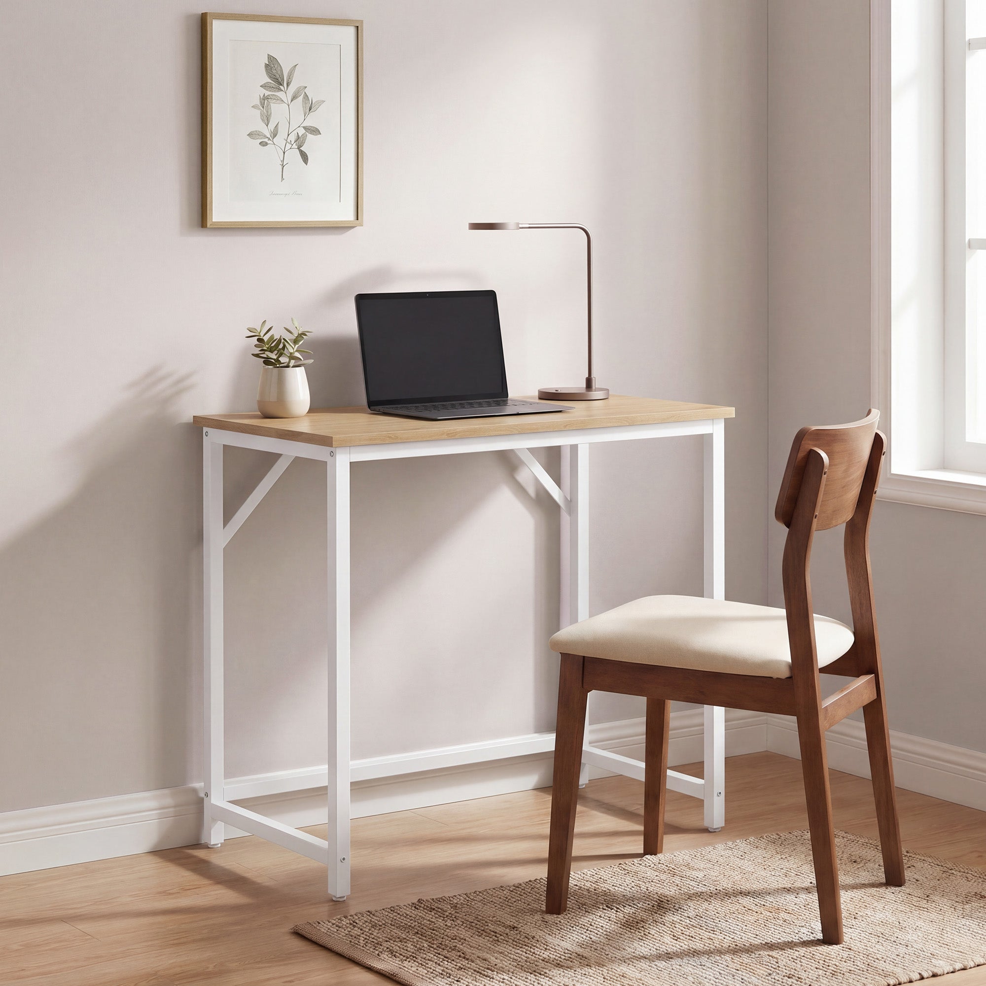 Schreibtisch 80 x 50 x 76 cm, Arbeitstisch aus Holz, Computertisch für Wohnzimmer