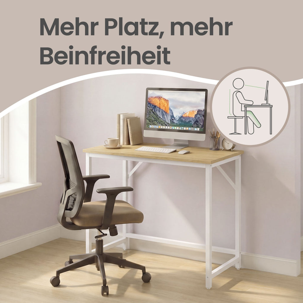 Schreibtisch 80 x 50 x 76 cm, Arbeitstisch aus Holz, Computertisch für Wohnzimmer