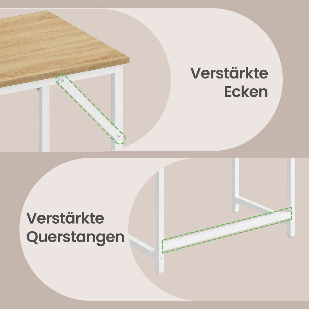 Schreibtisch 80 x 50 x 76 cm, Arbeitstisch aus Holz, Computertisch für Wohnzimmer