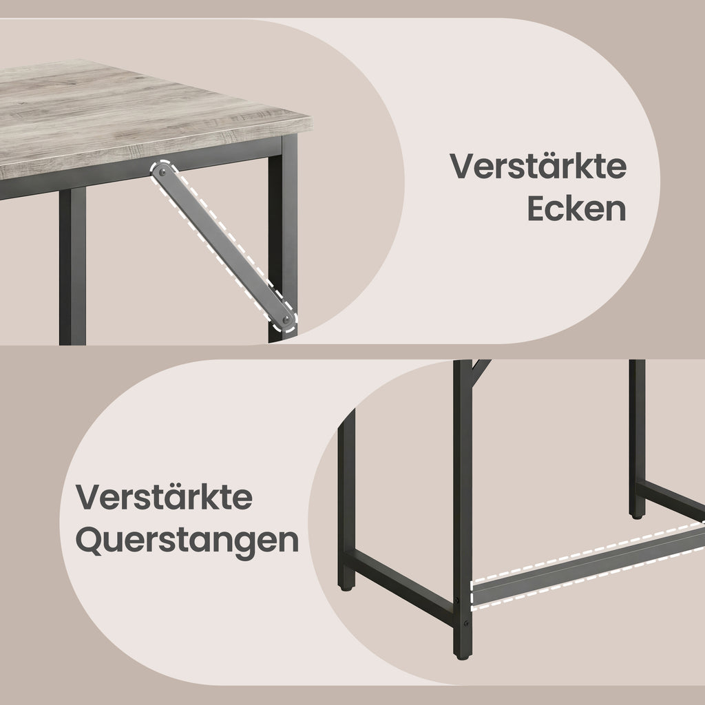 Tisch für Homeoffice, stabiler Computertisch, leichter Aufbau
