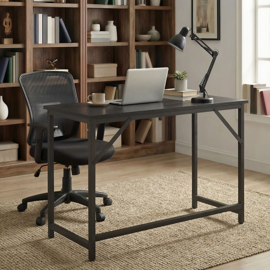 Schreibtisch 100 x 50 x 76 cm, Arbeitstisch für Schlafzimmer und Home Office, schwarz