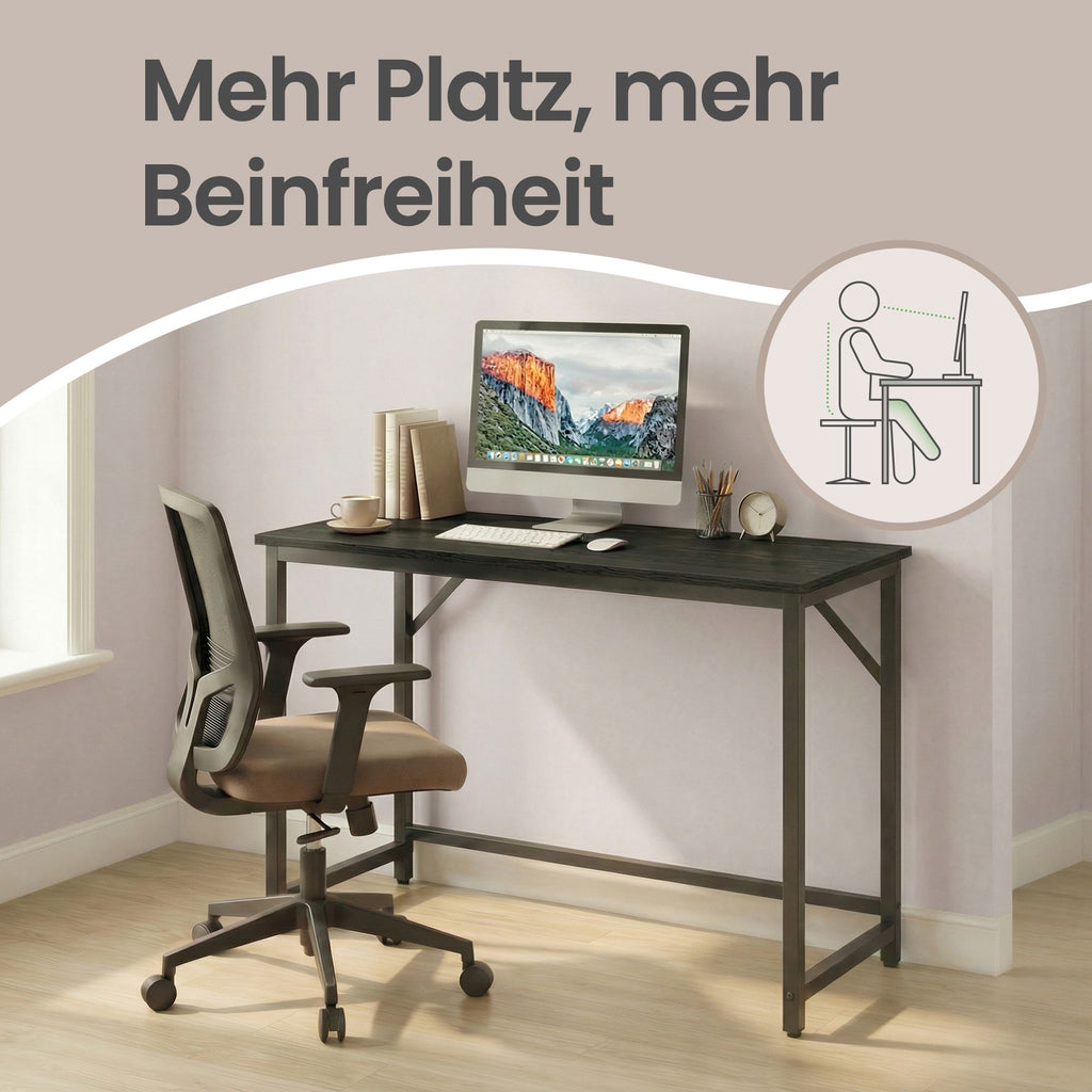 Schreibtisch 100 x 50 x 76 cm, Arbeitstisch für Schlafzimmer und Home Office, schwarz