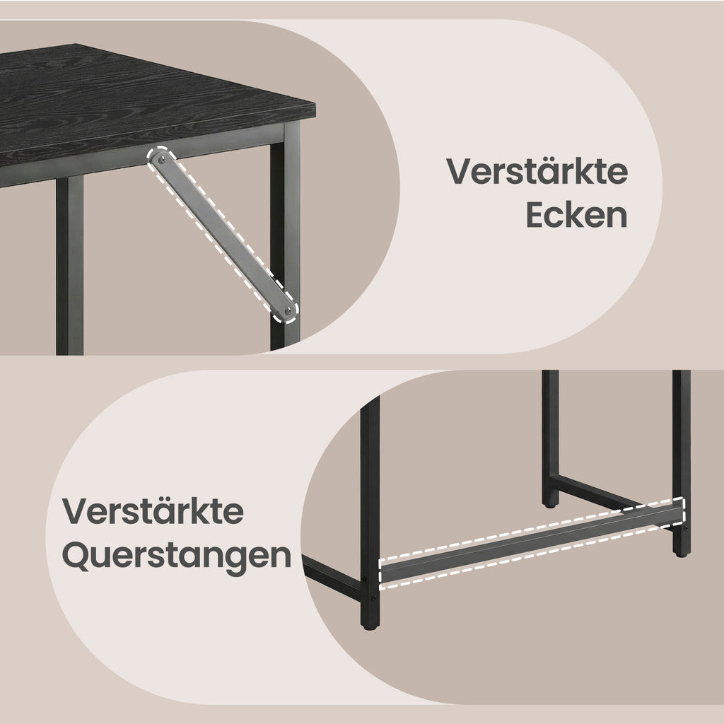 Schreibtisch 100 x 50 x 76 cm, Arbeitstisch für Schlafzimmer und Home Office, schwarz