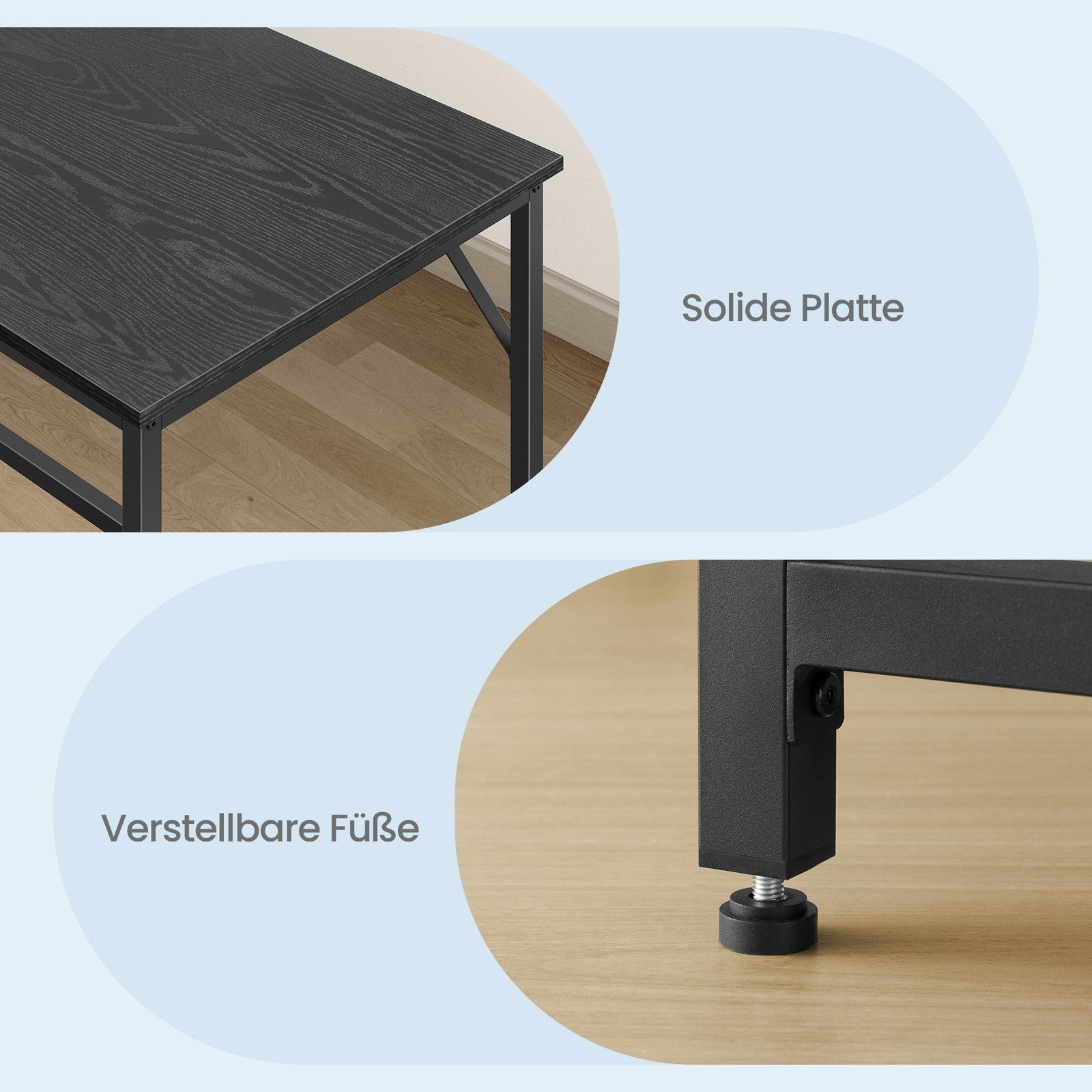 Tisch für Homeoffice, stabiler Computertisch, leichter Aufbau