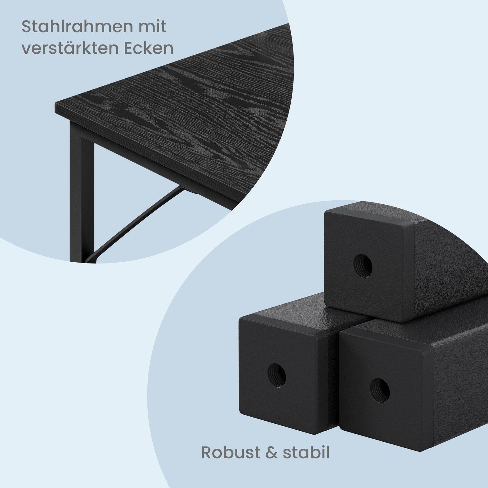 Tisch für Homeoffice, stabiler Computertisch, leichter Aufbau