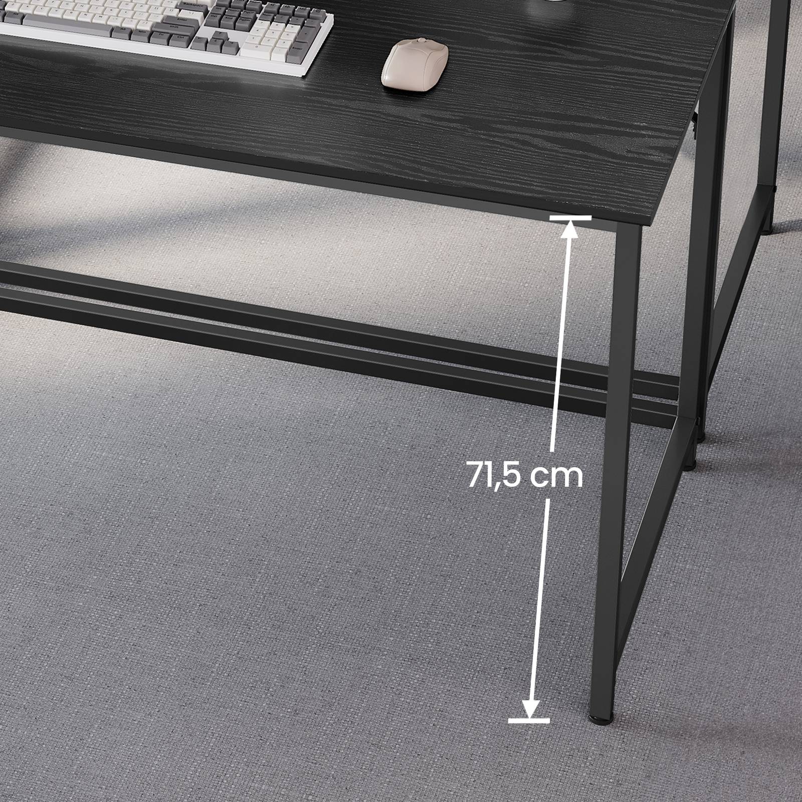 Tisch für Homeoffice, stabiler Computertisch, leichter Aufbau