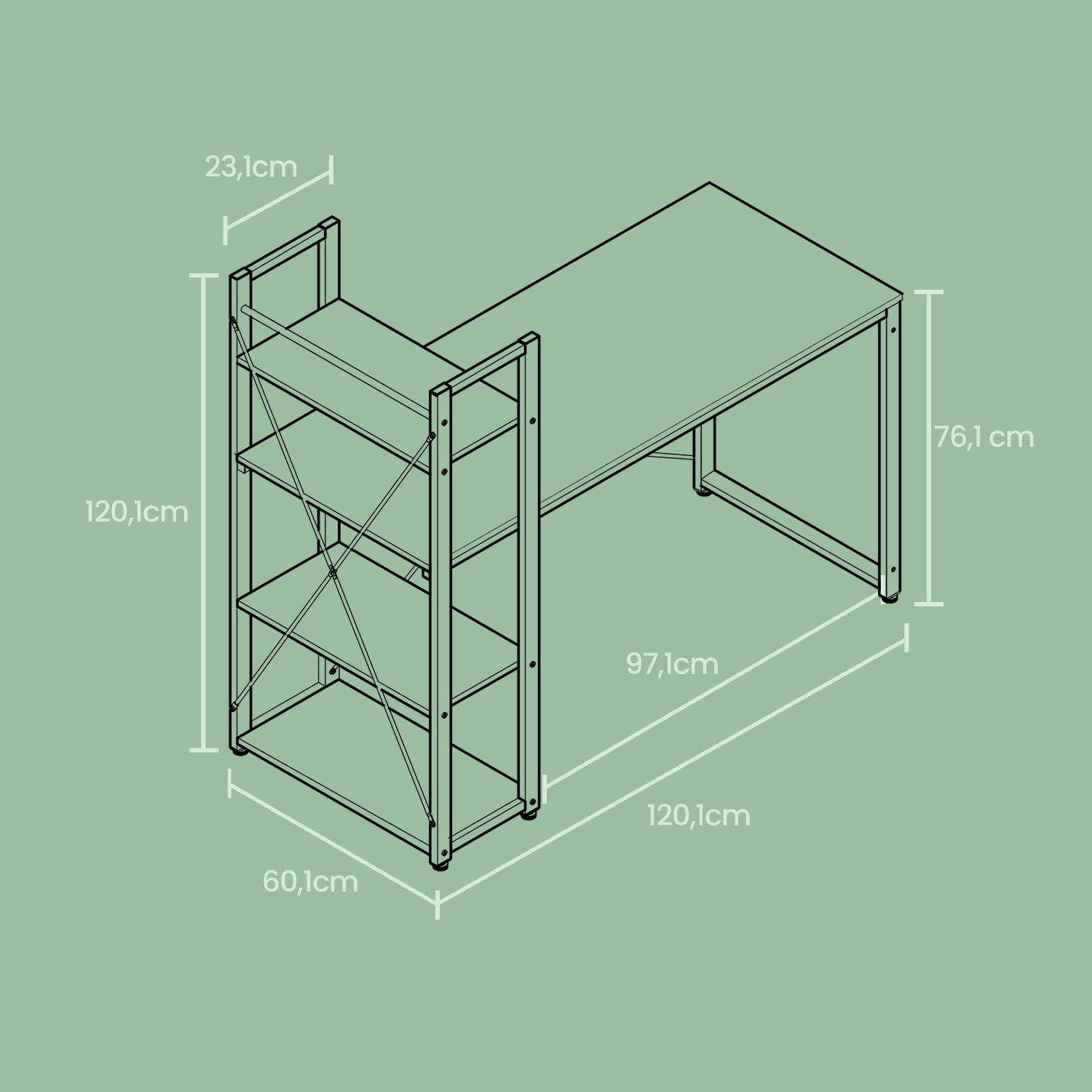 Tisch, Schreibtisch mit Regal, Computertisch