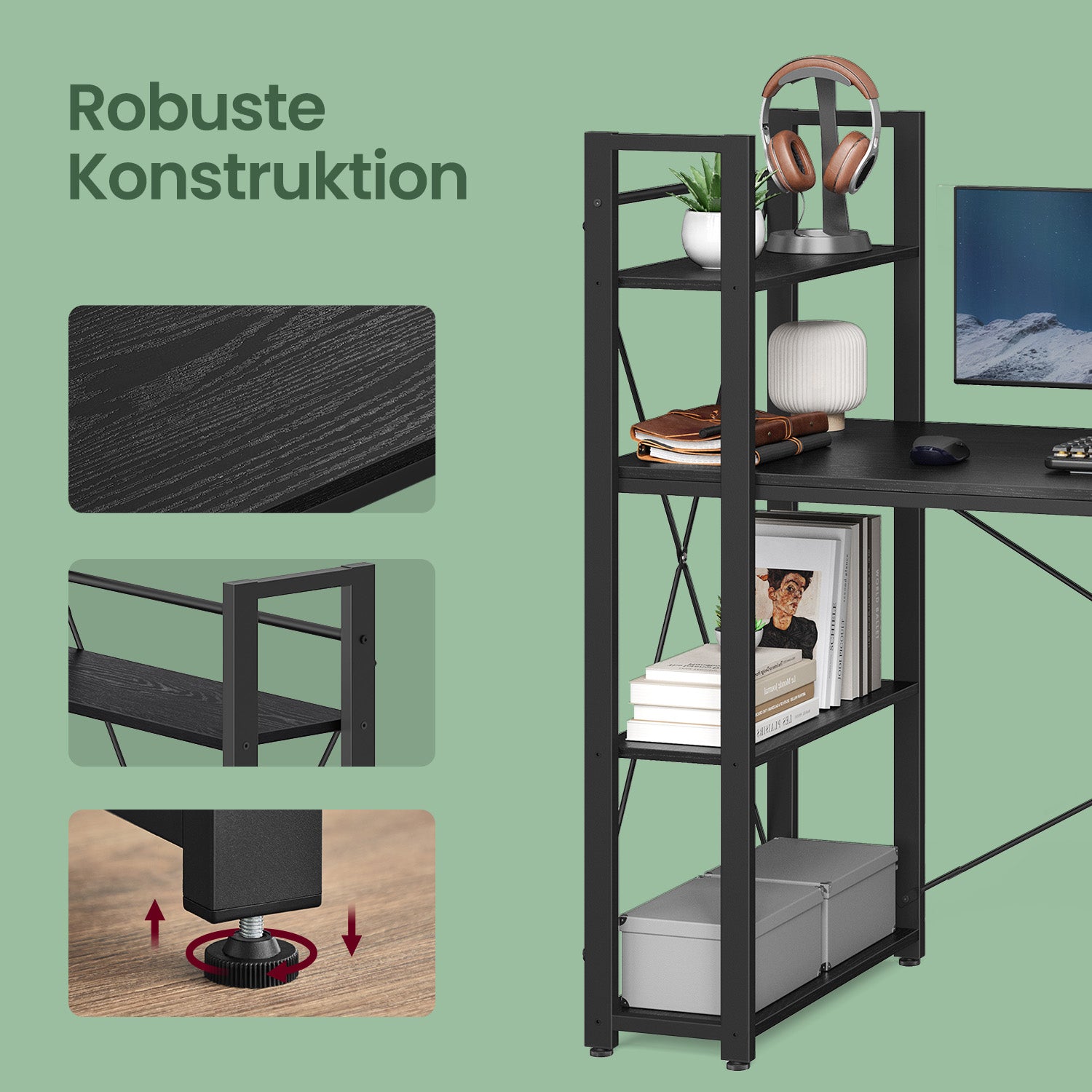 Tisch, Schreibtisch mit Regal, Computertisch