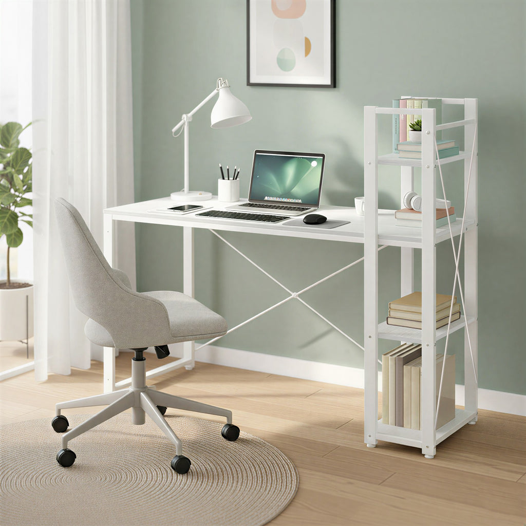 Breiter Schreibtisch, Computertisch mit Stauraum, Bürotisch