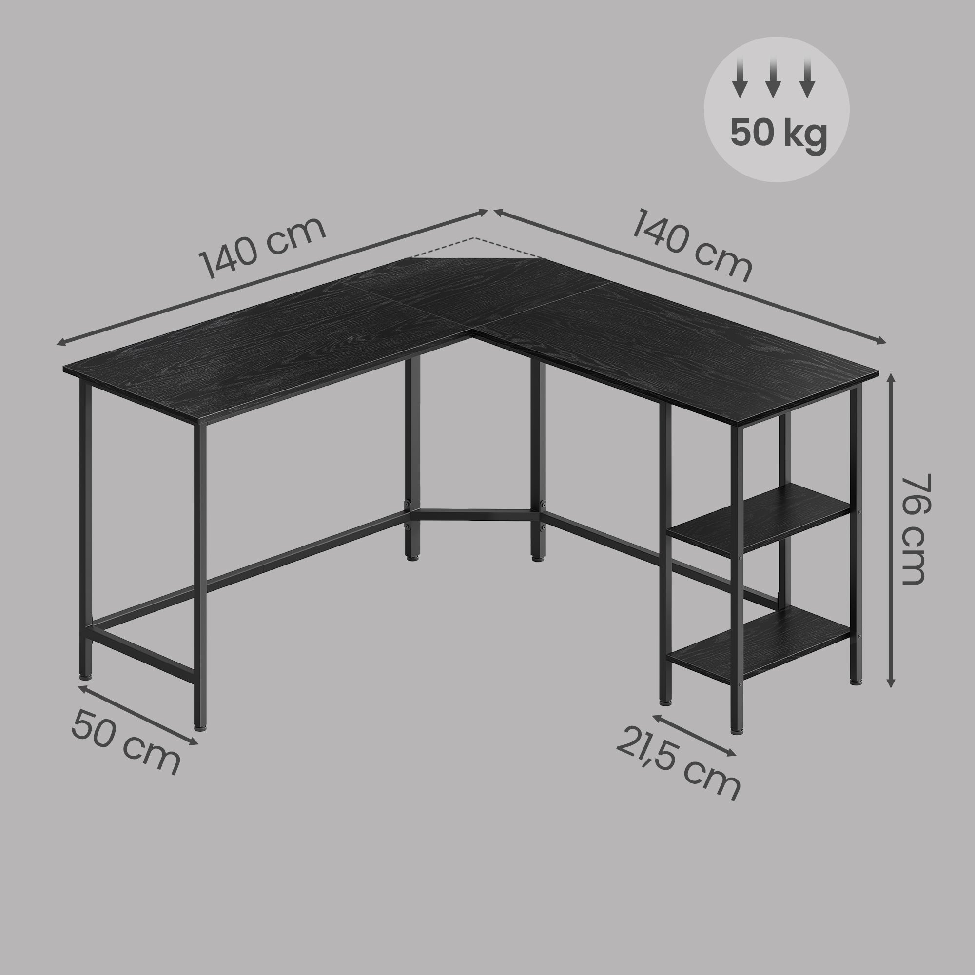 Schreibtisch in L-Form, Eckschreibtisch, Bürotisch