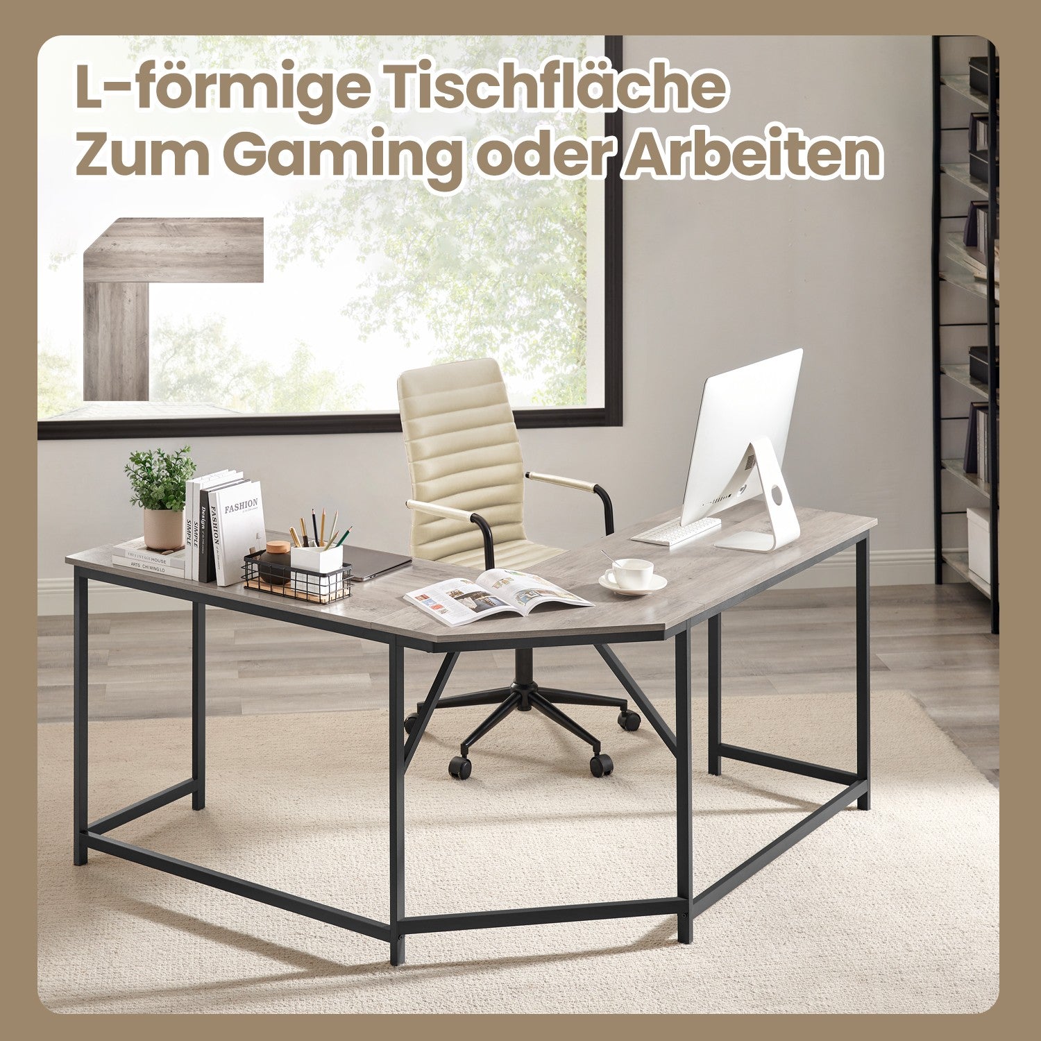 L-förmiger Computertisch