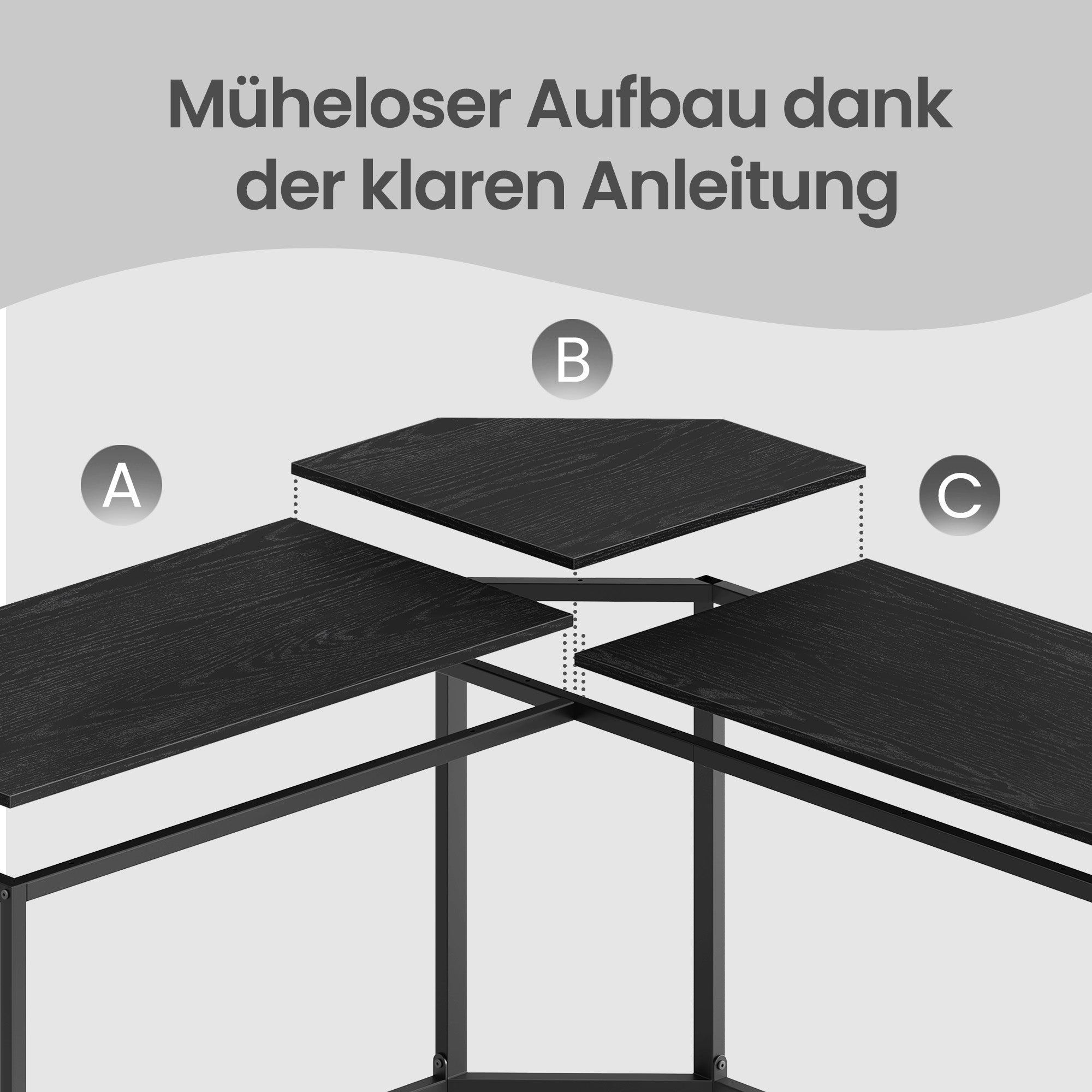 L-förmiger Schreibtisch, Gaming-Tisch, Eckschreibtisch