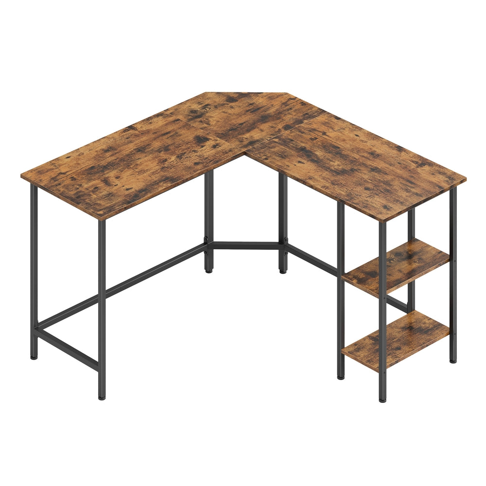 Eckschreibtisch mit Ablagen, L-förmiger Computertisch, 130 x 130 cm