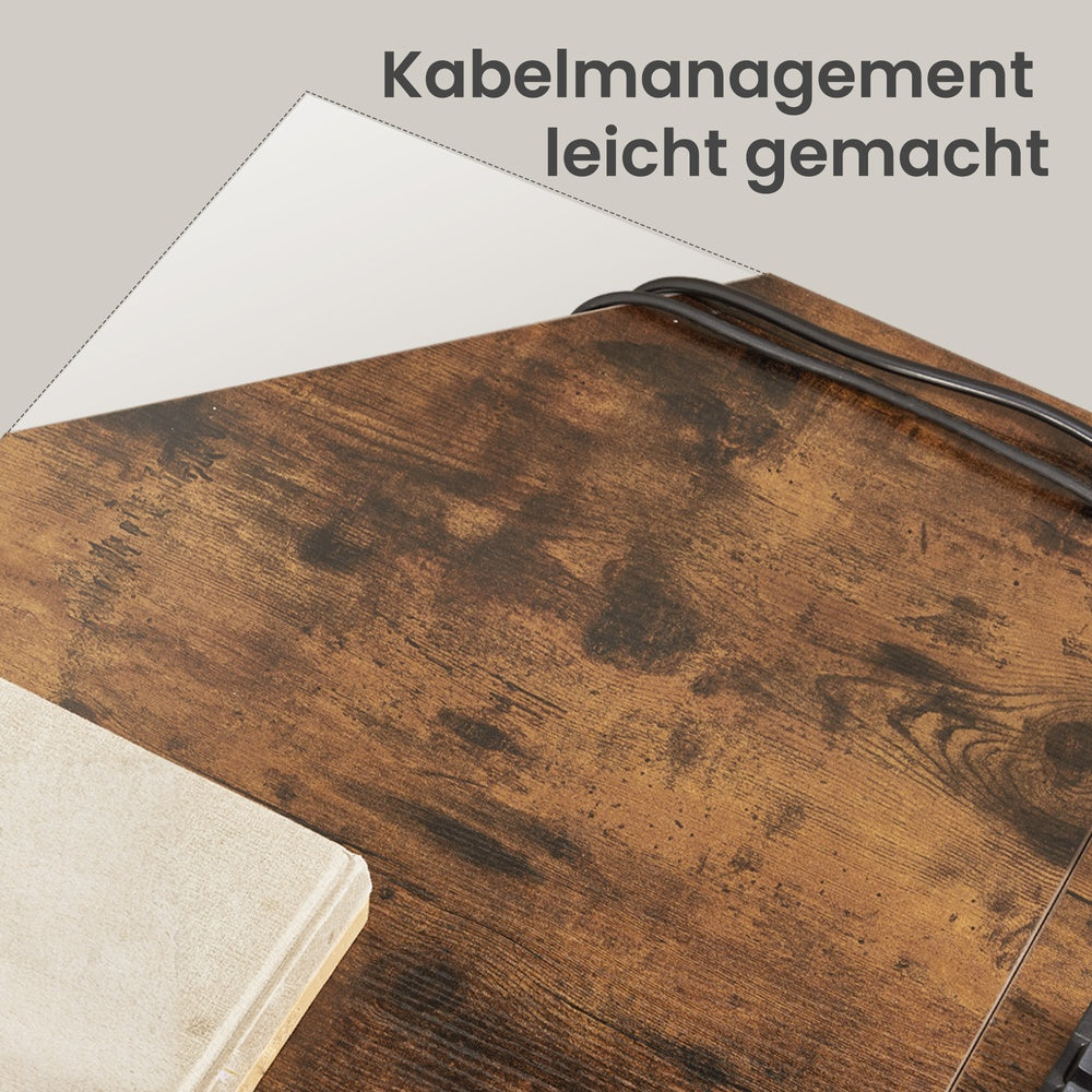 Eckschreibtisch mit Ablagen, L-förmiger Computertisch, 130 x 130 cm