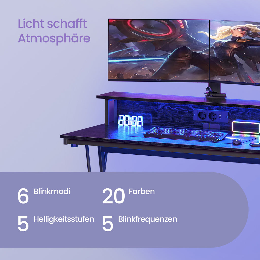 Gaming-Tisch mit LED-Beleuchtung