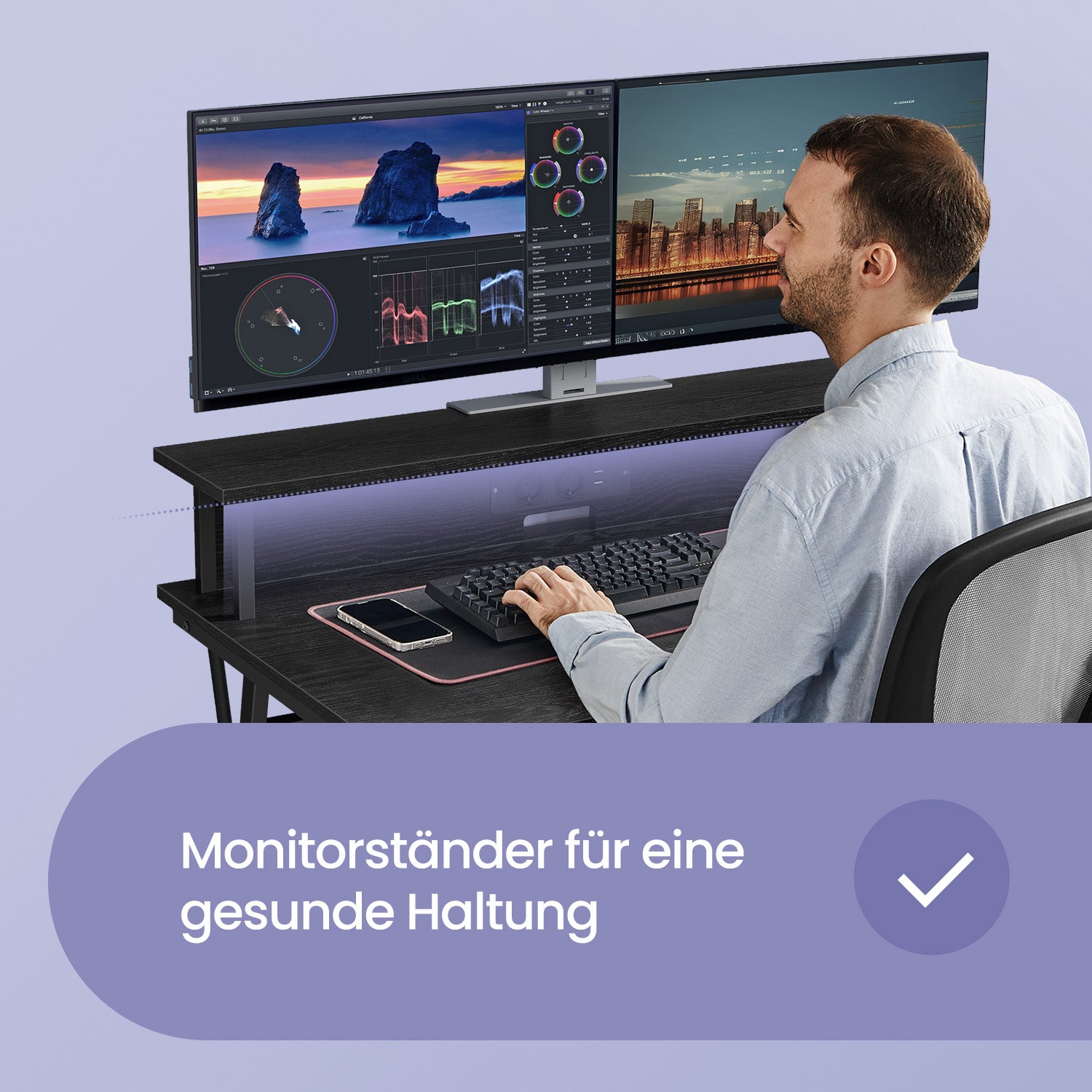 Gaming-Tisch mit LED-Beleuchtung