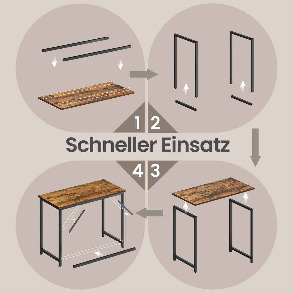 Tisch für Homeoffice, stabiler Computertisch, leichter Aufbau