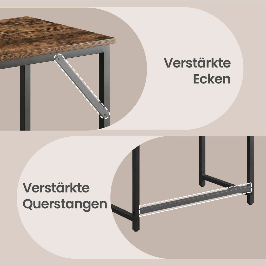 Tisch für Homeoffice, stabiler Computertisch, leichter Aufbau