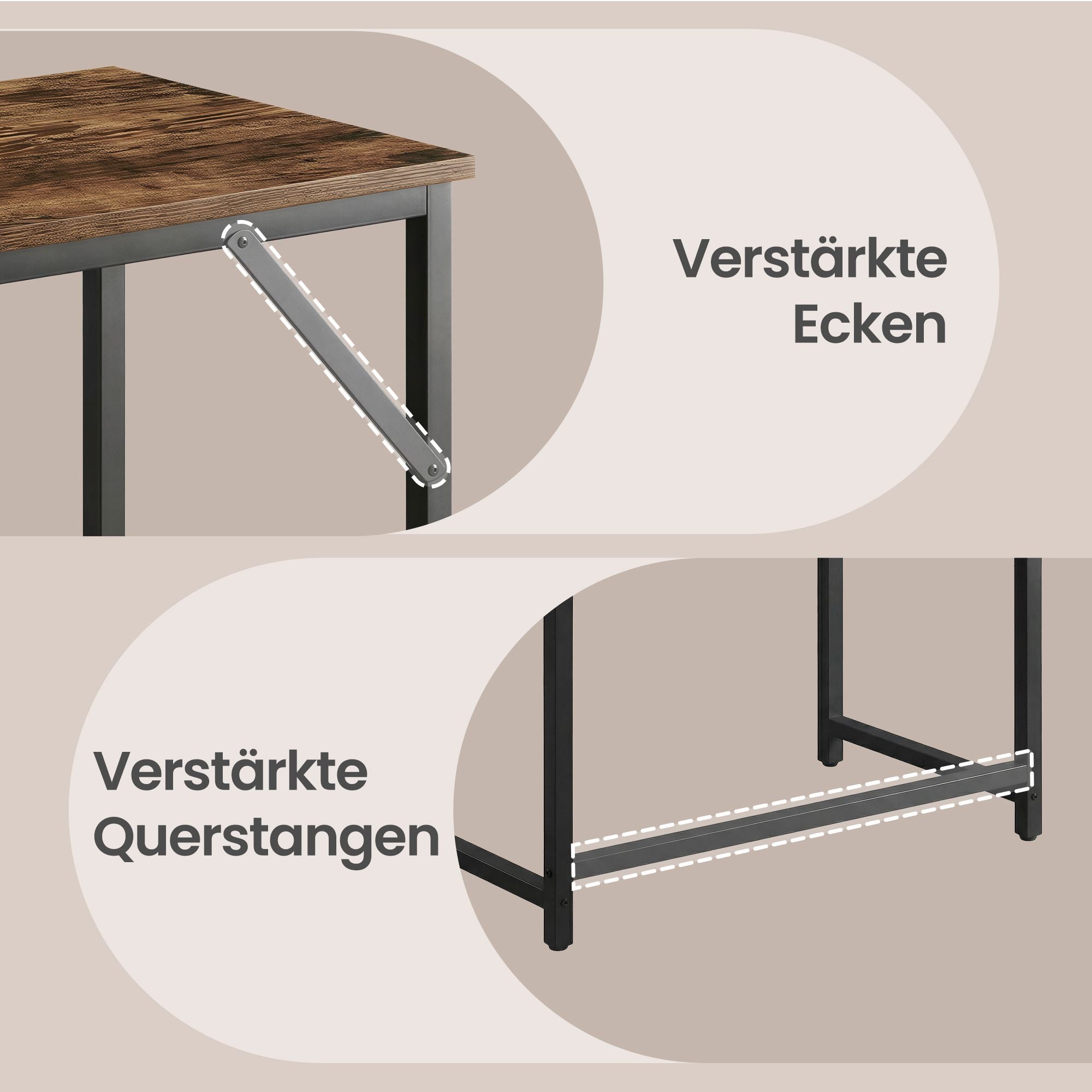 Tisch für Homeoffice, stabiler Computertisch, leichter Aufbau