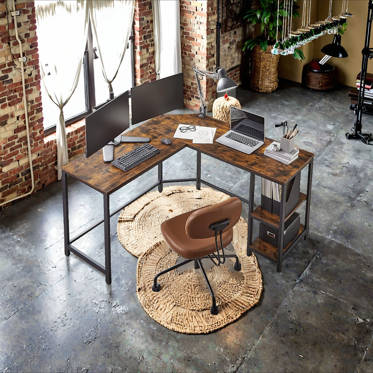 Industrie Look Eckschreibtisch