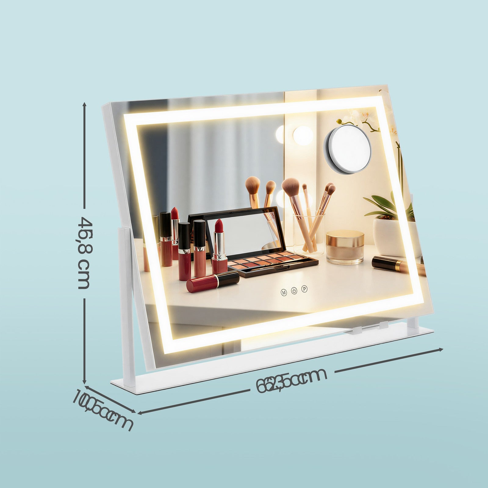 Make-up Spiegel mit Touch-Steuerung, dimmbar, Kosmetikspiegel mit Beleuchtung