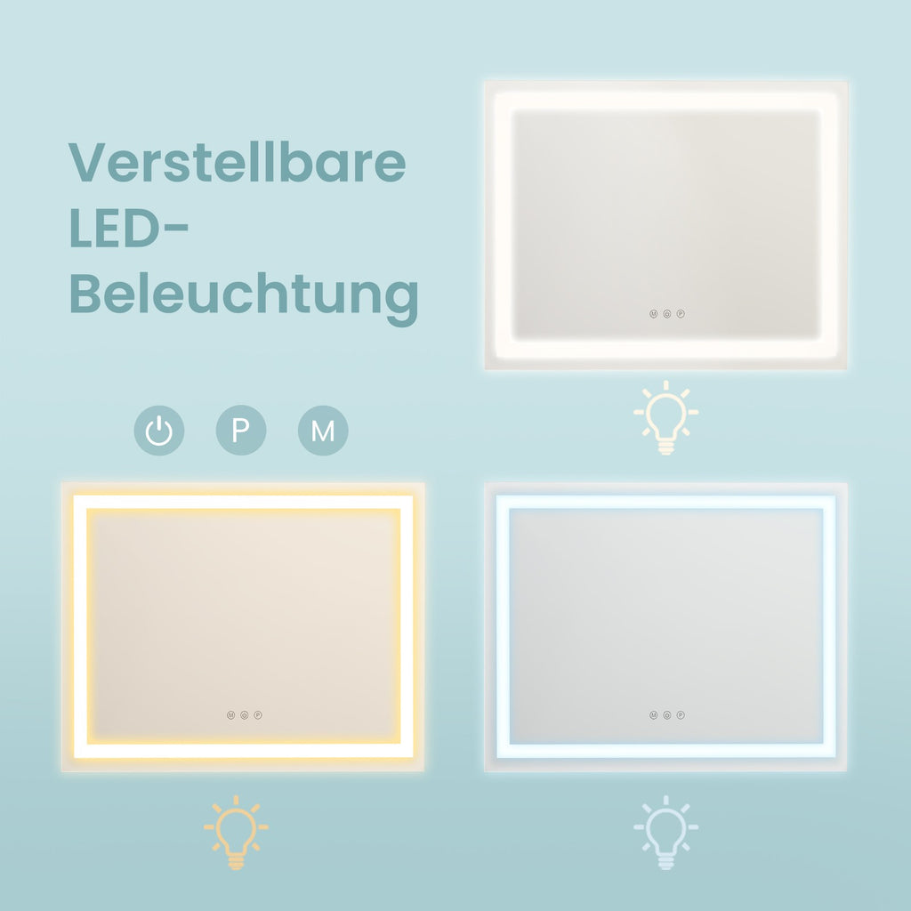 Make-up Spiegel mit Touch-Steuerung, dimmbar, Kosmetikspiegel mit Beleuchtung