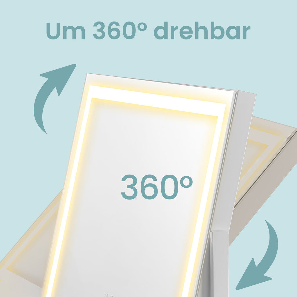Make-up Spiegel mit Touch-Steuerung, dimmbar, Kosmetikspiegel mit Beleuchtung
