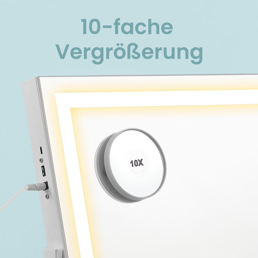 Make-up Spiegel mit Touch-Steuerung, dimmbar, Kosmetikspiegel mit Beleuchtung
