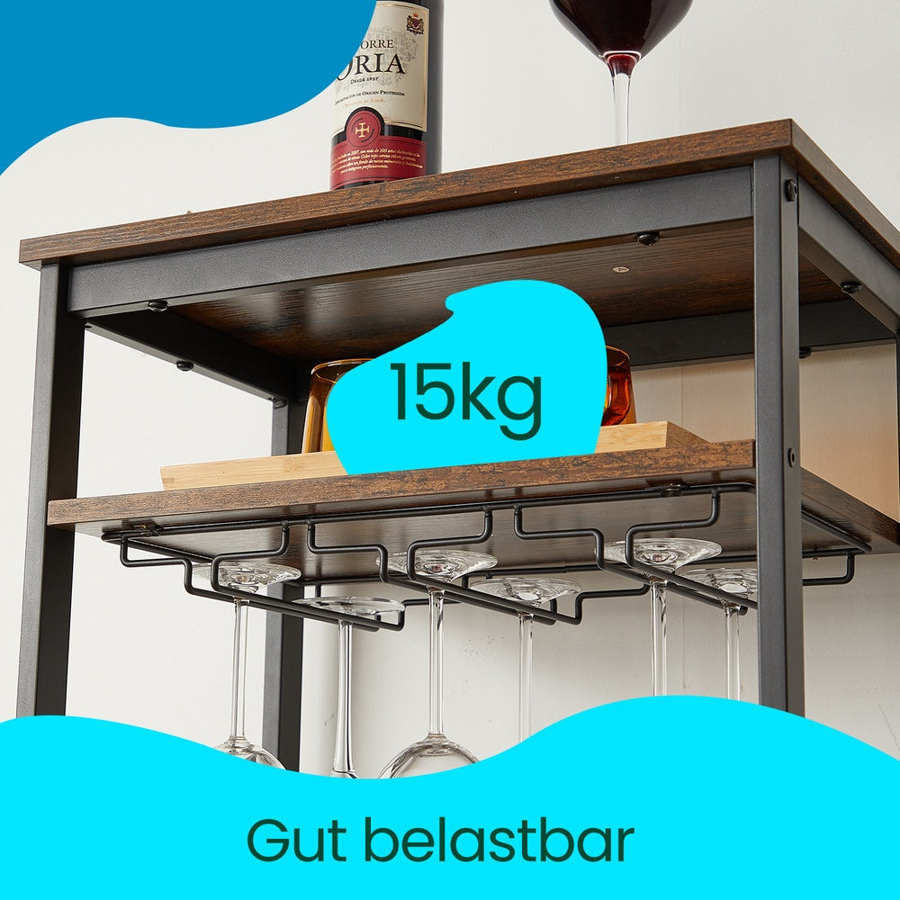Weinregal für 20 Flaschen, Weinregal mit Gläserhalter, für Keller