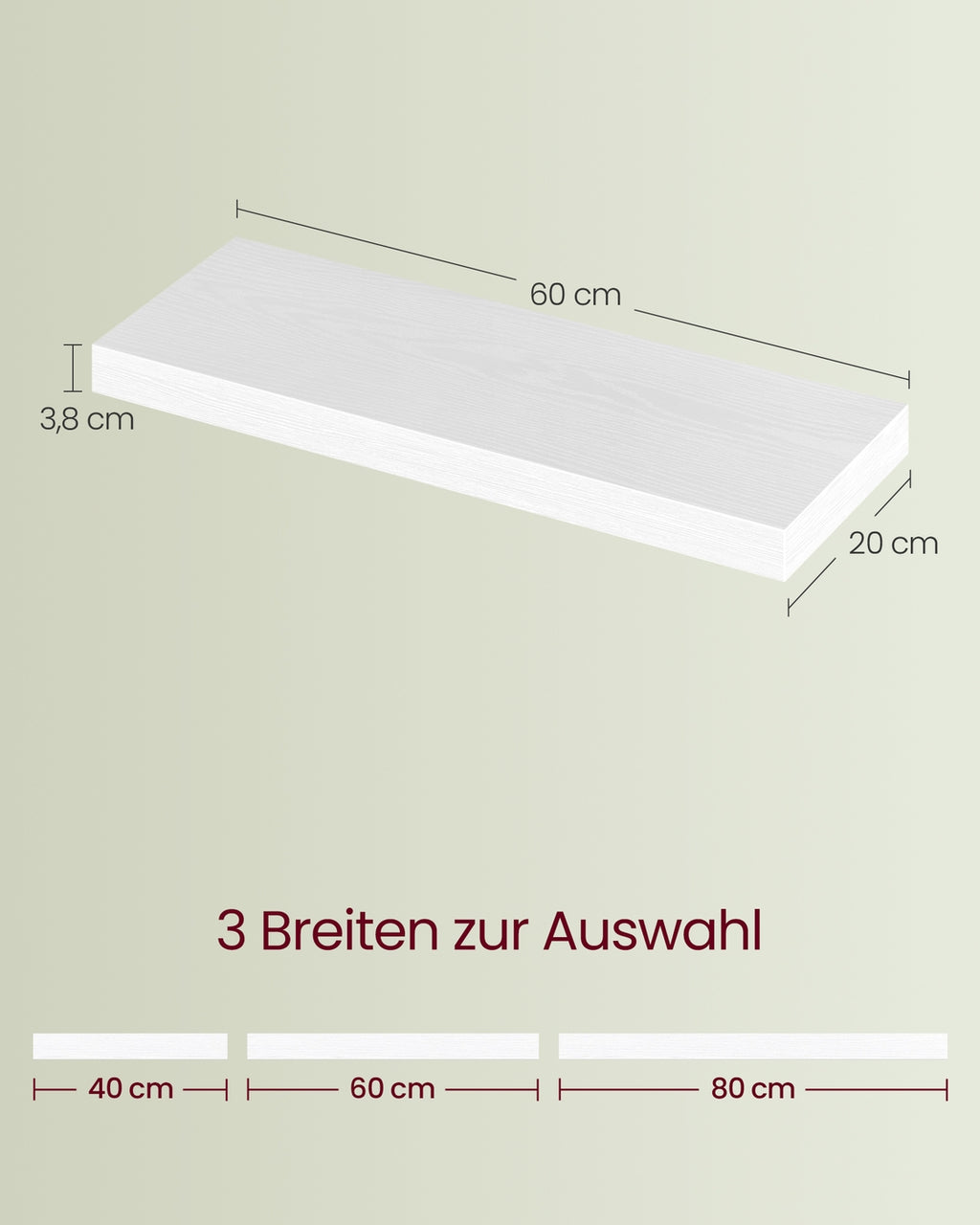 Wandregal, Schweberegal schneeweiß