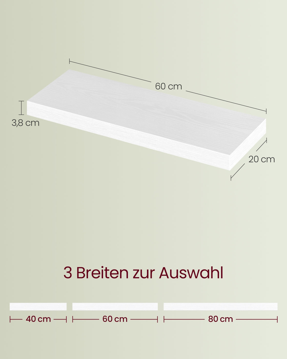 Wandregal, Schweberegal schneeweiß