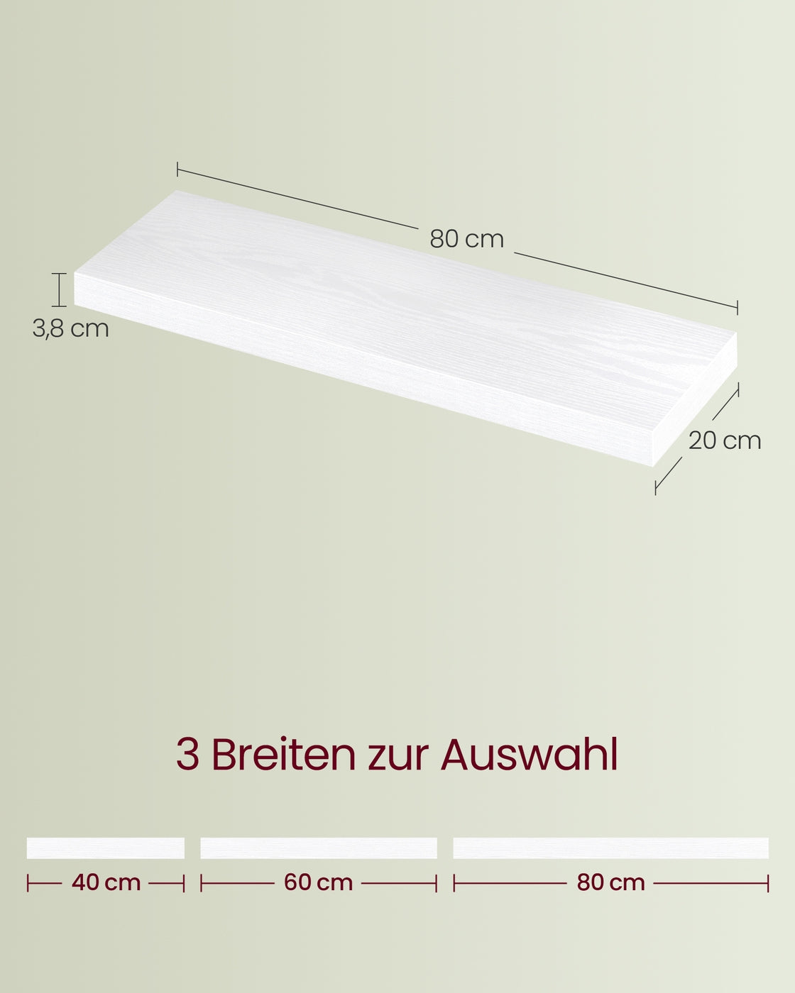 Wandregal, Schweberegal für Bilderrahmen schneeweiß