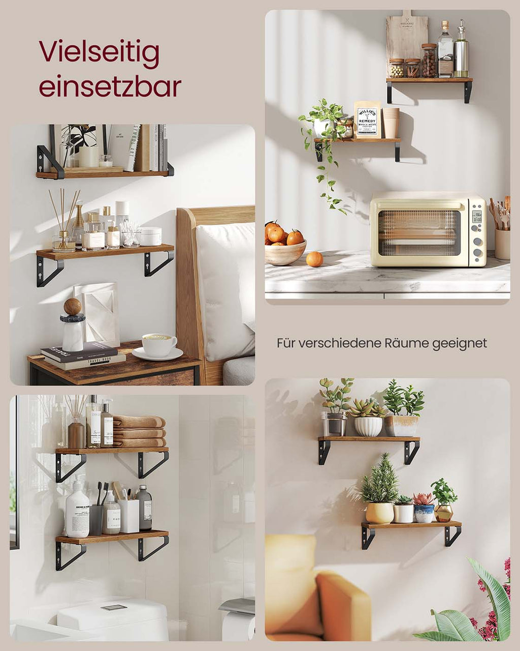 Wandregal Set mit zwei Montagemöglichkeiten
