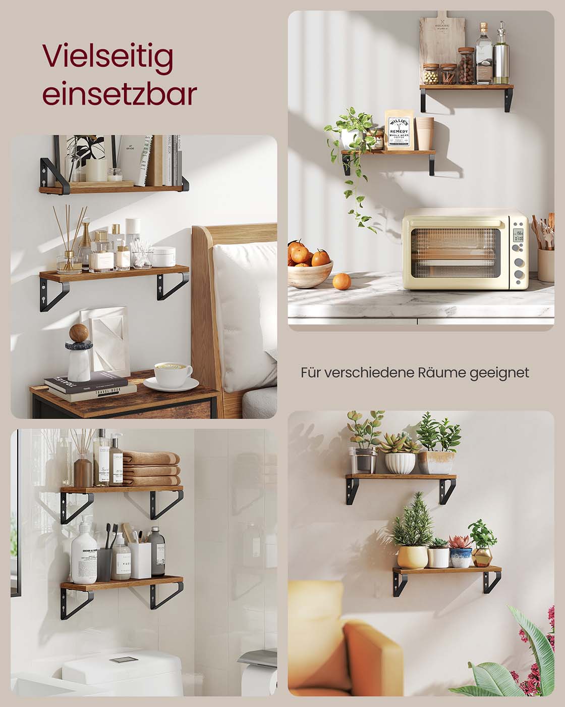 Wandregal Set mit zwei Montagemöglichkeiten