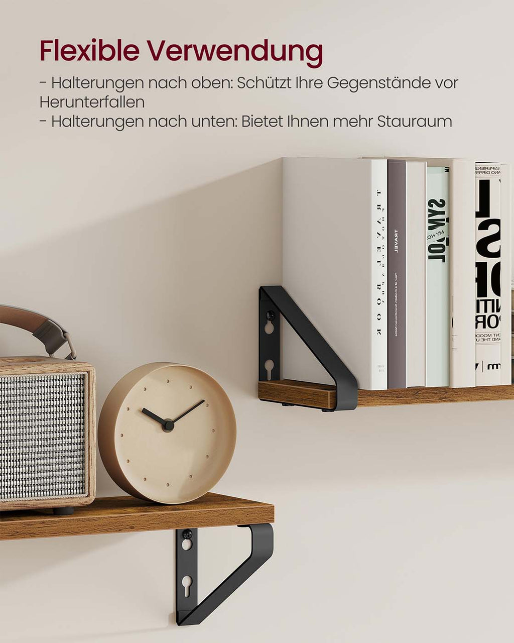 Wandregal Set mit zwei Montagemöglichkeiten