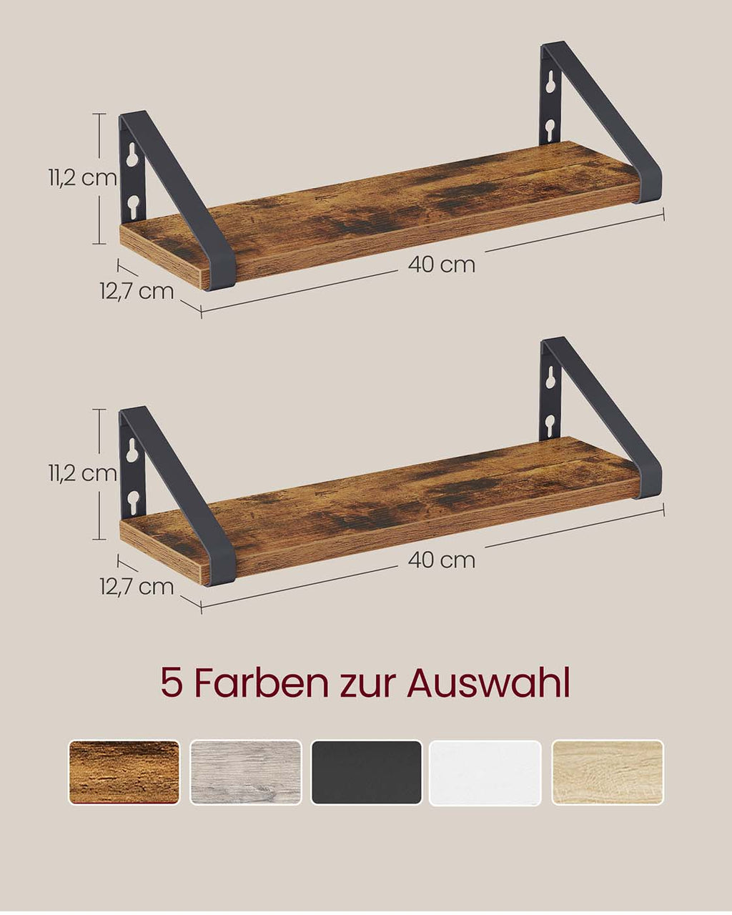 Wandregal Set mit zwei Montagemöglichkeiten