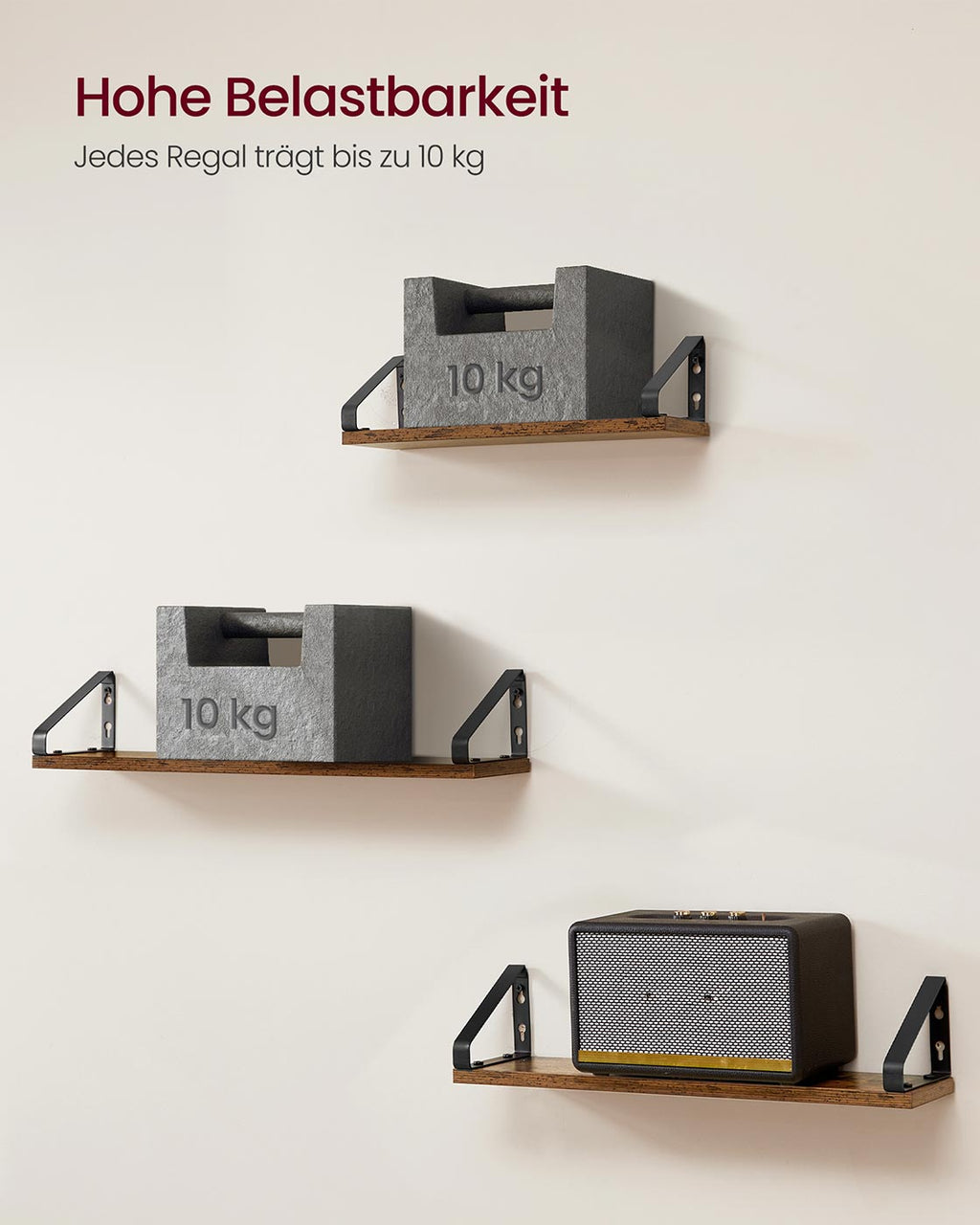Industrie-Look Wandregale 3er Set