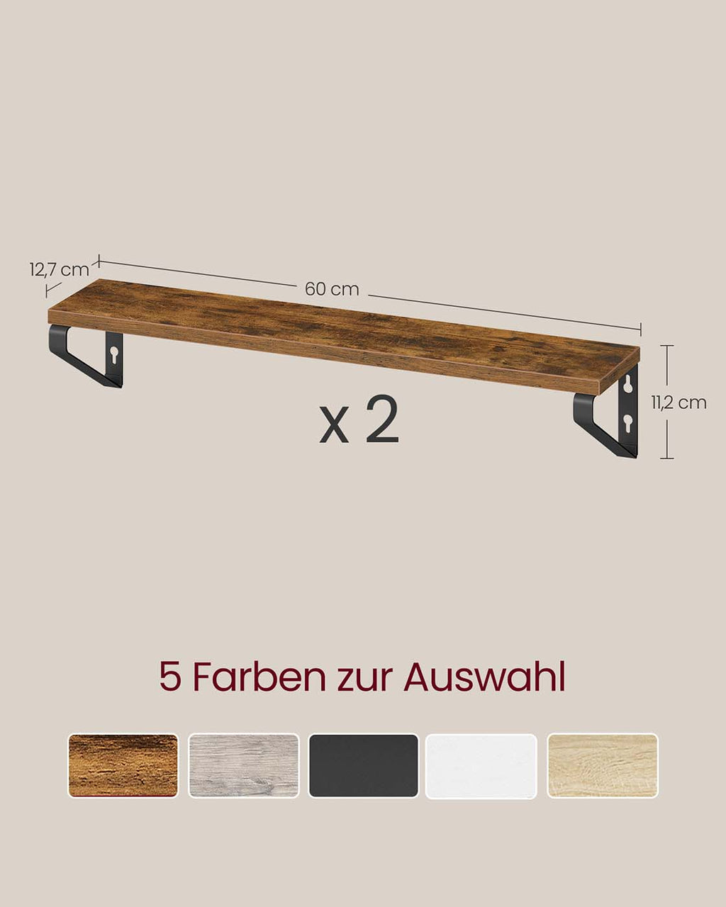 Wandregal Set mit zwei Montagemöglichkeiten