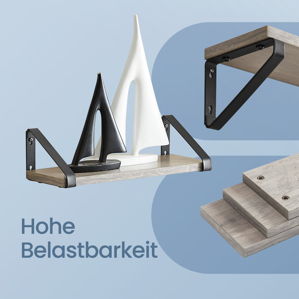 VASAGLE Wandregal, Schweberegal, 3er Set