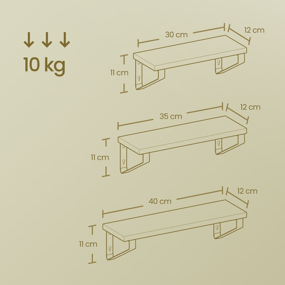 Wandregal, Schweberegal, 3er Set