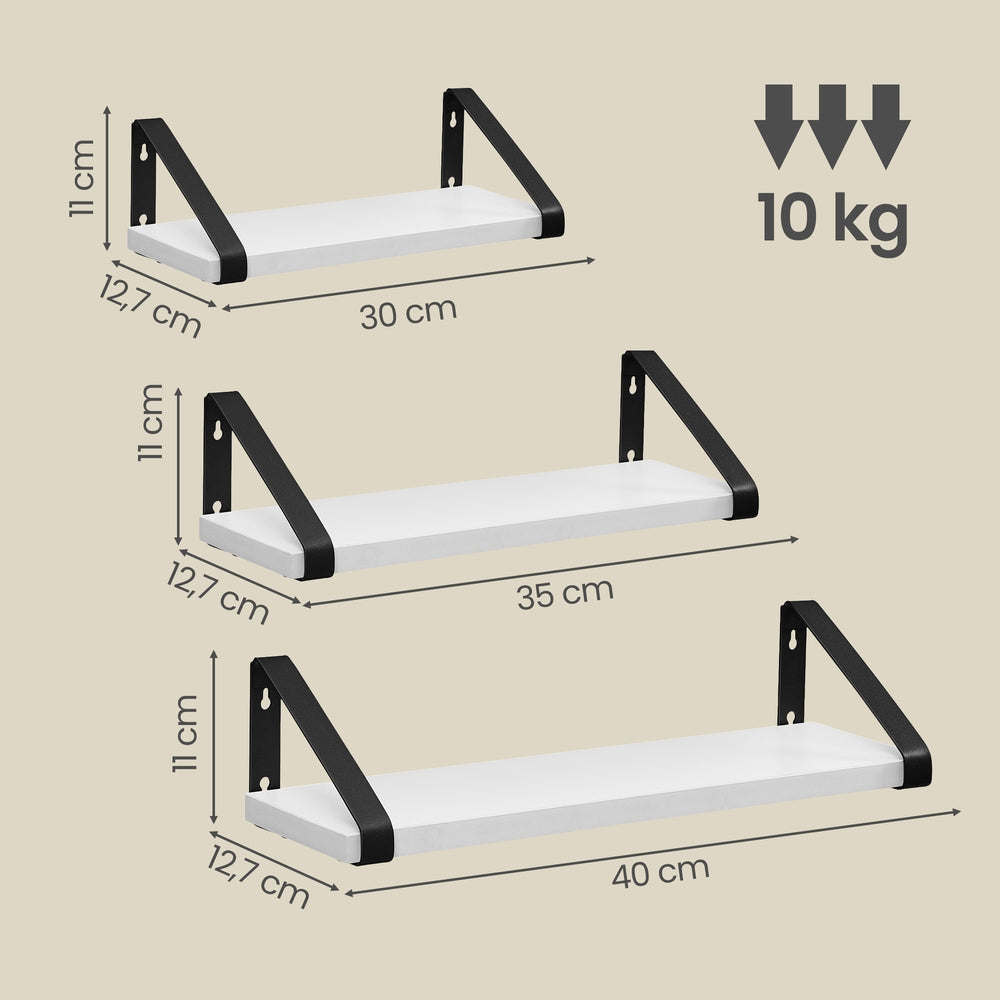 Regal-Set, 3er-Set Wandregale, zwei Befestigungsarten