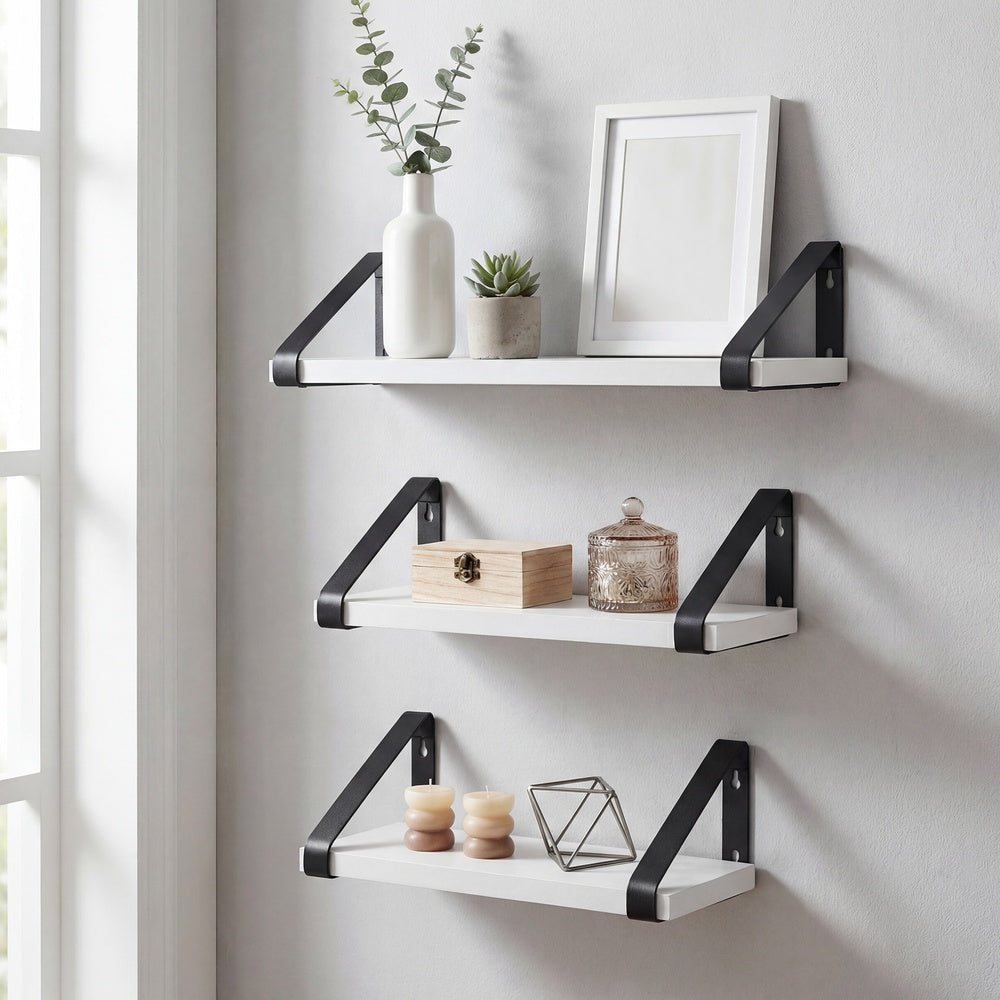 Regal-Set, 3er-Set Wandregale, zwei Befestigungsarten