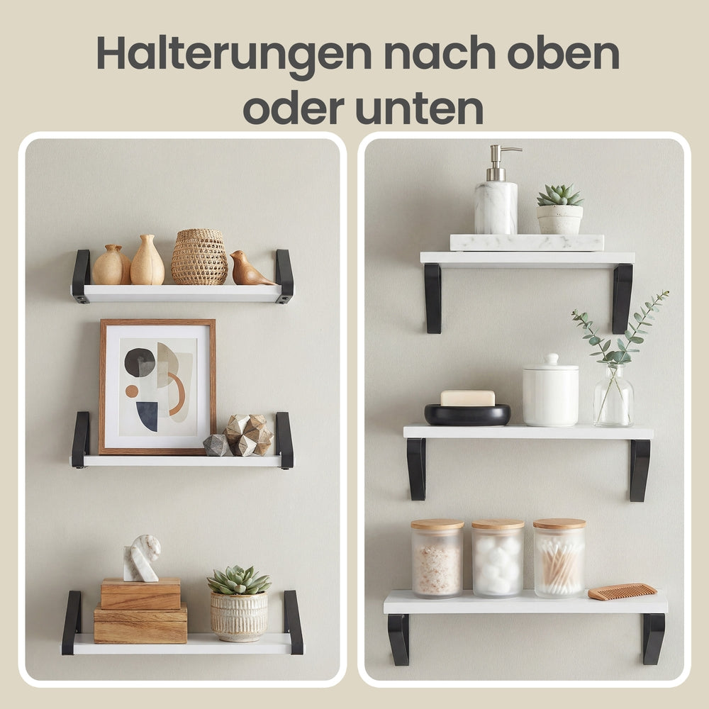 Regal-Set, 3er-Set Wandregale, zwei Befestigungsarten